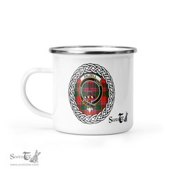 Scotstee Shop Tartan Plaid Camping Mug, Tartan Campfire Mugs, camping coffee mug Dalzell Scottish Clan Tartan Crest Badge