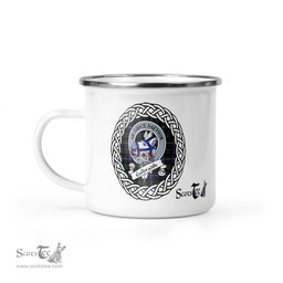 Scotstee Shop Tartan Plaid Camping Mug, Tartan Campfire Mugs, camping coffee mug Galbraith Scottish Clan Tartan Crest Badge