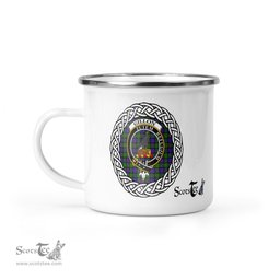 Scotstee Shop Tartan Plaid Camping Mug, Tartan Campfire Mugs, camping coffee mug Gillon Scottish Clan Tartan Crest Badge
