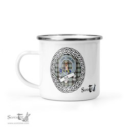 Scotstee Shop Tartan Plaid Camping Mug, Tartan Campfire Mugs, camping coffee mug Bell Scottish Clan Tartan Crest Badge