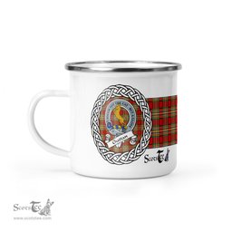 Scotstee Shop Tartan Plaid Camping Mug, Tartan Campfire Mugs, camping coffee mug Chattan Scottish Clan Tartan Crest Badge Coffee Mug Custom Scottish Mug