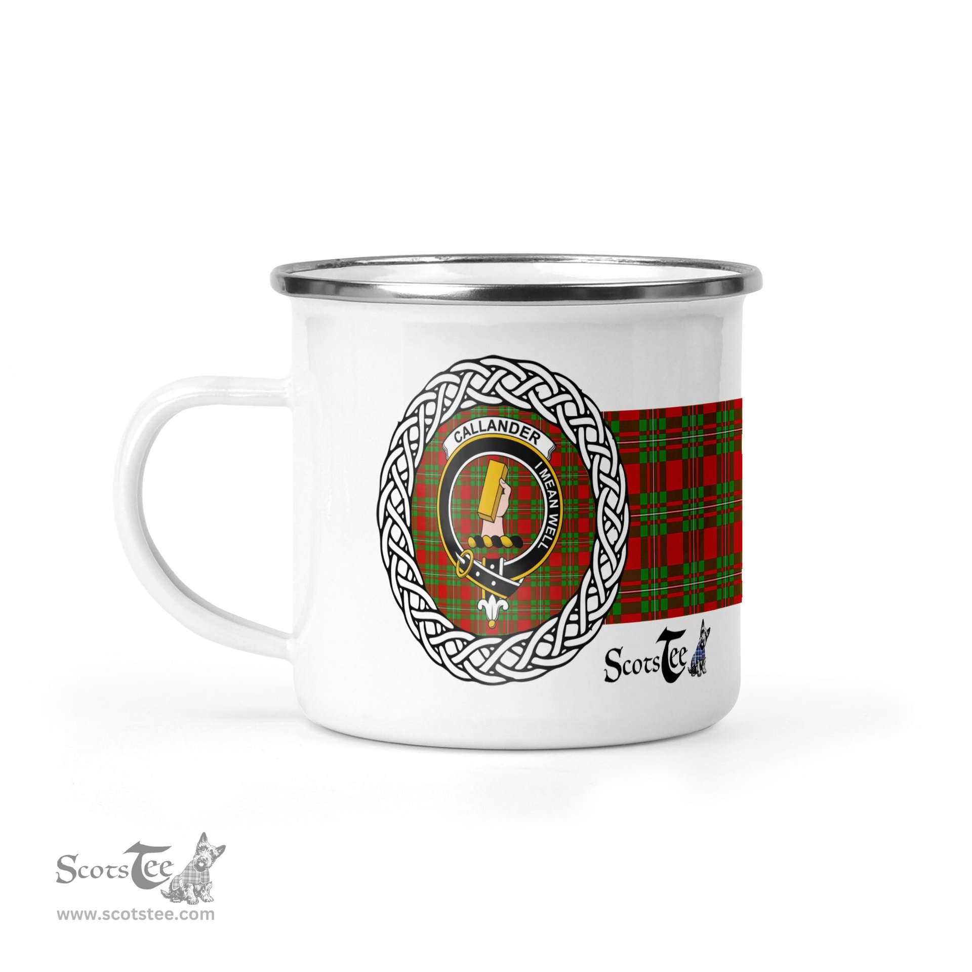 Scotstee Shop Tartan Plaid Camping Mug, Tartan Campfire Mugs, camping coffee mug Callander Scottish Clan Tartan Crest Badge Coffee Mug Custom Scottish Mug