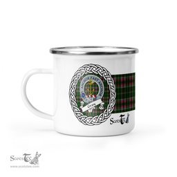 Scotstee Shop Tartan Plaid Camping Mug, Tartan Campfire Mugs, camping coffee mug Gray Scottish Clan Tartan Crest Badge Coffee Mug Custom Scottish Mug