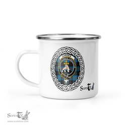 Scotstee Shop Tartan Plaid Camping Mug, Tartan Campfire Mugs, camping coffee mug Garden Scottish Clan Tartan Crest Badge