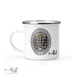 Scotstee Shop Tartan Plaid Camping Mug, Tartan Campfire Mugs, camping coffee mug Glendinning Scottish Clan Tartan Crest Badge