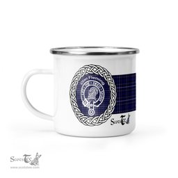 Scotstee Shop Tartan Plaid Camping Mug, Tartan Campfire Mugs, camping coffee mug Fleming Clan Tartan Crest Badge Coffee Mug Custom Scottish Mug