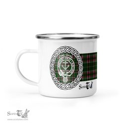 Scotstee Shop Tartan Plaid Camping Mug, Tartan Campfire Mugs, camping coffee mug Gray Clan Tartan Crest Badge Coffee Mug Custom Scottish Mug