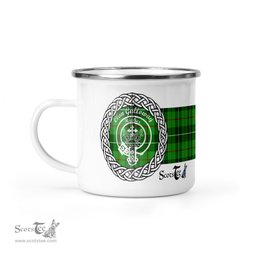 Scotstee Shop Tartan Plaid Camping Mug, Tartan Campfire Mugs, camping coffee mug Galloway Clan Tartan Crest Badge Coffee Mug Custom Scottish Mug