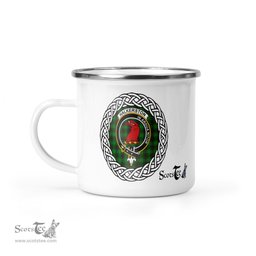 Scotstee Shop Tartan Plaid Camping Mug, Tartan Campfire Mugs, camping coffee mug Halkerston Scottish Clan Tartan Crest Badge