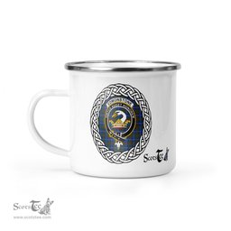 Scotstee Shop Tartan Plaid Camping Mug, Tartan Campfire Mugs, camping coffee mug Edmonstone Scottish Clan Tartan Crest Badge