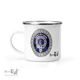 Scotstee Shop Tartan Plaid Camping Mug, Tartan Campfire Mugs, camping coffee mug Angus Modern Clan Tartan Crest Badge