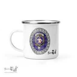 Scotstee Shop Tartan Plaid Camping Mug, Tartan Campfire Mugs, camping coffee mug Allardice Clan Tartan Crest Badge