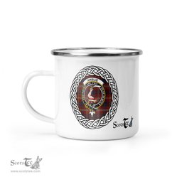 Scotstee Shop Tartan Plaid Camping Mug, Tartan Campfire Mugs, camping coffee mug Ainslie Scottish Clan Tartan Crest Badge