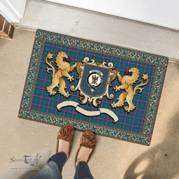 Scottish Sandilands Clan Tartan Badge Rampant Lion Tartan Plaid Doormat Scottish Plaid Tartan Plaid - ScotsTee - scotstee.com