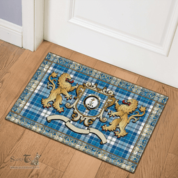 Scottish Roberton Clan Tartan Badge Rampant Lion Tartan Plaid Doormat Scottish Plaid Tartan Plaid - ScotsTee - scotstee.com