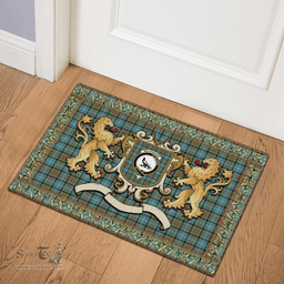 Scottish Walkinshaw Clan Tartan Badge Rampant Lion Tartan Plaid Doormat Scottish Plaid Tartan Plaid - ScotsTee - scotstee.com