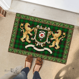 Scottish Primrose Clan Tartan Badge Rampant Lion Tartan Plaid Doormat Scottish Plaid Tartan Plaid - ScotsTee - scotstee.com