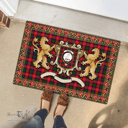 Scottish Riddell Clan Tartan Badge Rampant Lion Tartan Plaid Doormat Scottish Plaid Tartan Plaid - ScotsTee - scotstee.com