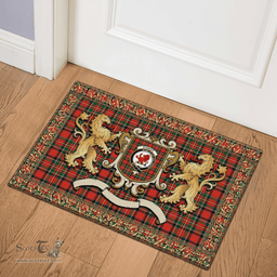 Scottish Stewart Clan Tartan Badge Rampant Lion Tartan Plaid Doormat Scottish Plaid Tartan Plaid - ScotsTee - scotstee.com