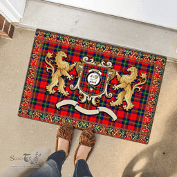Scottish Ruthven Clan Tartan Badge Rampant Lion Tartan Plaid Doormat Scottish Plaid Tartan Plaid - ScotsTee - scotstee.com