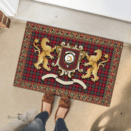 Scottish Stewart Stuart Of Bute Clan Tartan Badge Rampant Lion Tartan Plaid Doormat Scottish Plaid Tartan Plaid - ScotsTee - scotstee.com