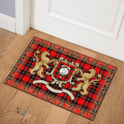 Scottish Ramsay Clan Tartan Badge Rampant Lion Tartan Plaid Doormat Scottish Plaid Tartan Plaid - ScotsTee - scotstee.com