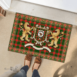 Scottish Pollock Clan Tartan Badge Rampant Lion Tartan Plaid Doormat Scottish Plaid Tartan Plaid - ScotsTee - scotstee.com