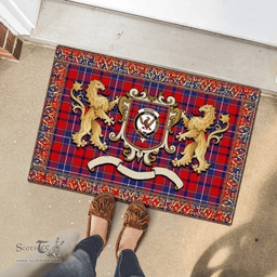 Scottish Wishart Clan Tartan Badge Rampant Lion Tartan Plaid Doormat Scottish Plaid Tartan Plaid - ScotsTee - scotstee.com