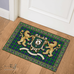 Scottish Monteith Clan Tartan Badge Rampant Lion Tartan Plaid Doormat Scottish Plaid Tartan Plaid - ScotsTee - scotstee.com