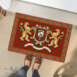 Scottish Maxwell Clan Tartan Badge Rampant Lion Tartan Plaid Doormat Scottish Plaid Tartan Plaid - ScotsTee - scotstee.com