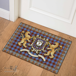 Scottish Preston Clan Tartan Badge Rampant Lion Tartan Plaid Doormat Scottish Plaid Tartan Plaid - ScotsTee - scotstee.com