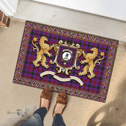 Scottish Montgomery Clan Tartan Badge Rampant Lion Tartan Plaid Doormat Scottish Plaid Tartan Plaid - ScotsTee - scotstee.com