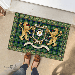 Scottish Purves Clan Tartan Badge Rampant Lion Tartan Plaid Doormat Scottish Plaid Tartan Plaid - ScotsTee - scotstee.com