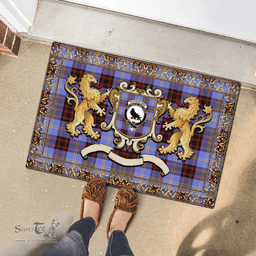 Scottish Rutherford Clan Tartan Badge Rampant Lion Tartan Plaid Doormat Scottish Plaid Tartan Plaid - ScotsTee - scotstee.com
