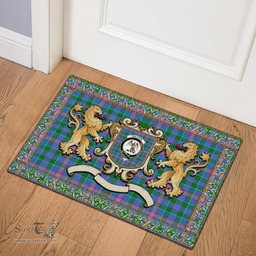 Scottish Ralston Clan Tartan Badge Rampant Lion Tartan Plaid Doormat Scottish Plaid Tartan Plaid - ScotsTee - scotstee.com
