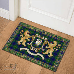 Scottish Oliphant Clan Tartan Badge Rampant Lion Tartan Plaid Doormat Scottish Plaid Tartan Plaid - ScotsTee - scotstee.com