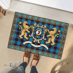 Scottish Wedderburn Clan Tartan Badge Rampant Lion Tartan Plaid Doormat Scottish Plaid Tartan Plaid - ScotsTee - scotstee.com