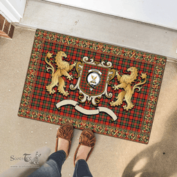 Scottish Stewart Of Appin Clan Tartan Badge Rampant Lion Tartan Plaid Doormat Scottish Plaid Tartan Plaid - ScotsTee - scotstee.com