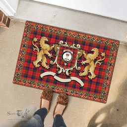 Scottish Robertson Clan Tartan Badge Rampant Lion Tartan Plaid Doormat Scottish Plaid Tartan Plaid - ScotsTee - scotstee.com