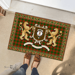 Scottish Menzies Clan Tartan Badge Rampant Lion Tartan Plaid Doormat Scottish Plaid Tartan Plaid - ScotsTee - scotstee.com