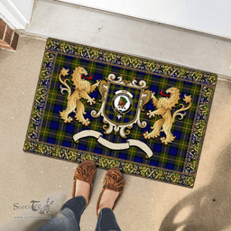 Scottish Muir Clan Tartan Badge Rampant Lion Tartan Plaid Doormat Scottish Plaid Tartan Plaid - ScotsTee - scotstee.com
