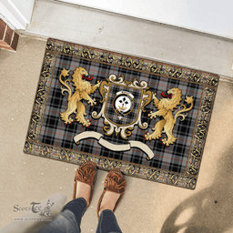 Scottish Moffat Clan Tartan Badge Rampant Lion Tartan Plaid Doormat Scottish Plaid Tartan Plaid - ScotsTee - scotstee.com