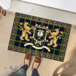 Scottish Watson Clan Tartan Badge Rampant Lion Tartan Plaid Doormat Scottish Plaid Tartan Plaid - ScotsTee - scotstee.com