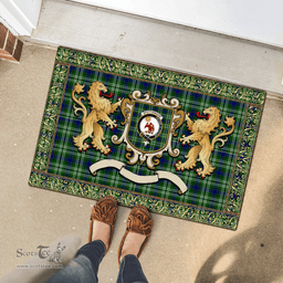 Scottish Spottiswood Clan Tartan Badge Rampant Lion Tartan Plaid Doormat Scottish Plaid Tartan Plaid - ScotsTee - scotstee.com