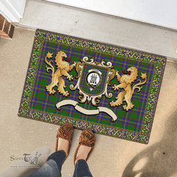Scottish Strang Clan Tartan Badge Rampant Lion Tartan Plaid Doormat Scottish Plaid Tartan Plaid - ScotsTee - scotstee.com