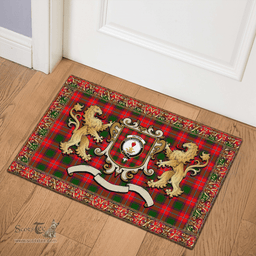 Scottish Rattray Clan Tartan Badge Rampant Lion Tartan Plaid Doormat Scottish Plaid Tartan Plaid - ScotsTee - scotstee.com