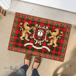 Scottish Rattray Clan Tartan Badge Rampant Lion Tartan Plaid Doormat Scottish Plaid Tartan Plaid - ScotsTee - scotstee.com