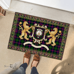 Scottish Urquhart Clan Tartan Badge Rampant Lion Tartan Plaid Doormat Scottish Plaid Tartan Plaid - ScotsTee - scotstee.com
