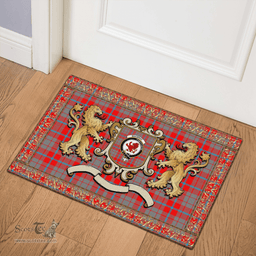 Scottish Moubray Clan Tartan Badge Rampant Lion Tartan Plaid Doormat Scottish Plaid Tartan Plaid - ScotsTee - scotstee.com