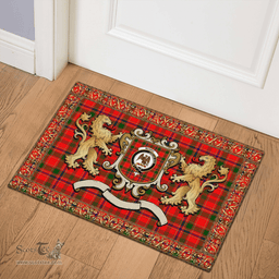 Scottish Munro Clan Tartan Badge Rampant Lion Tartan Plaid Doormat Scottish Plaid Tartan Plaid - ScotsTee - scotstee.com